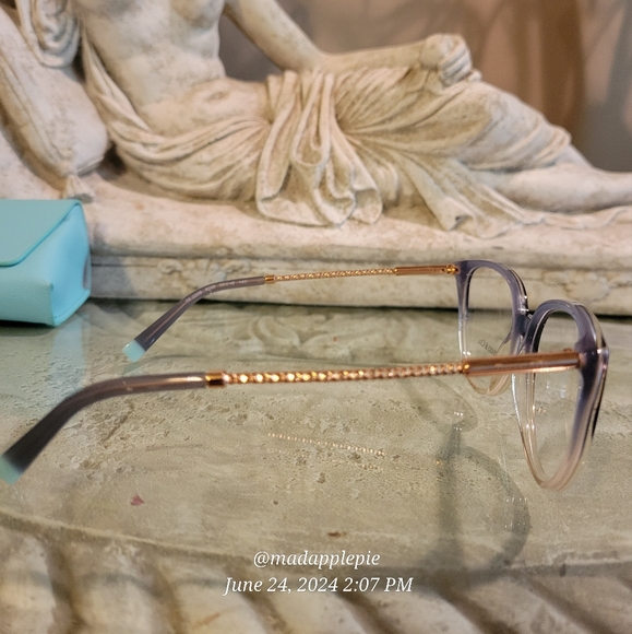 Tiffany & Co.  TF2206 Eyeglass Frames Only Rubedo Diamond Cut Luxury #102 - Picture 14 of 17